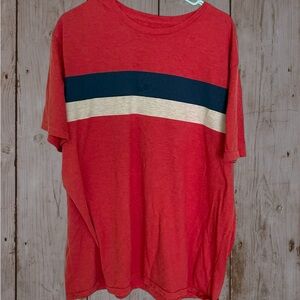 Goodfellow & Co Red Tee with Navy and Cream Stripe